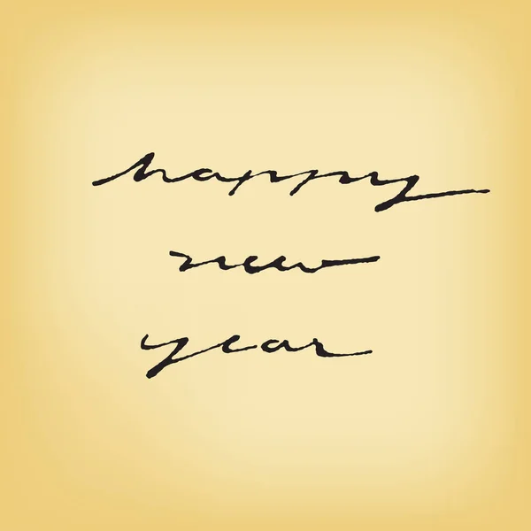 Щасливий новий рік чорнило каліграфічний стиль на старому папері — стоковий вектор