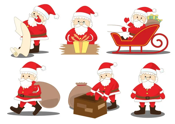Weihnachtsmann Tätigkeiten und Pflichten Prozess — Stockvektor