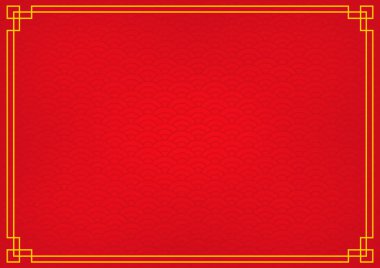 Sarı altın kenarlıklı kırmızı Çin arka plan