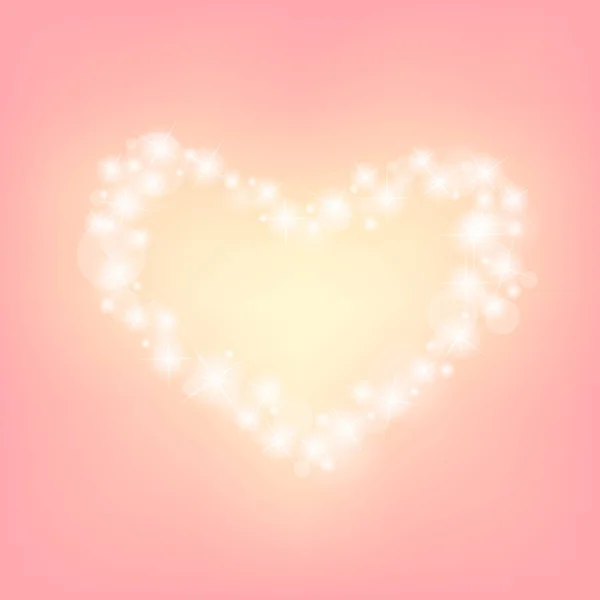 Hjärtat abstrack gnistrande ram rosa bakgrund — Stock vektor