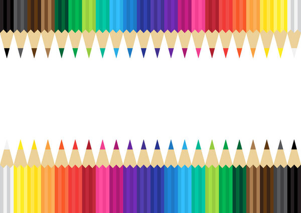 color pencils flat background