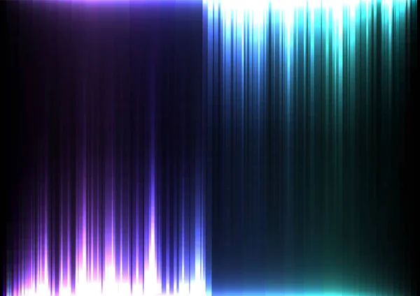 Flujo de luz de color púrpura y azul al revés abstracto línea de la barra de fondo — Vector de stock