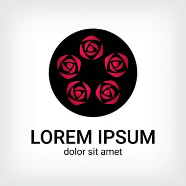 Gül bonquet vektör logo tasarım şablonu