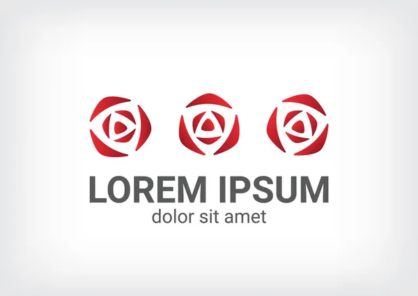 Logotipo de tres rosas — Vector de stock