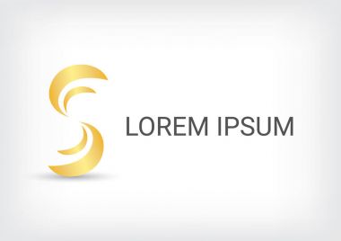 mektup s logosu eğri tarzı tasarım şablonu