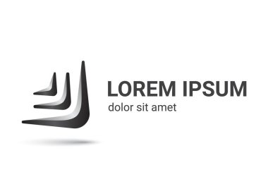Bumerang logosu eğri stil tasarım şablonu