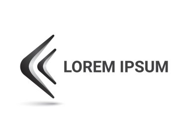 Bumerang logosu eğri stil tasarım şablonu