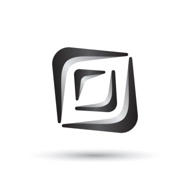 Çift Kişilik kare soyut logo tasarım şablonu