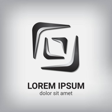 Çift Kişilik kare soyut logo tasarım şablonu