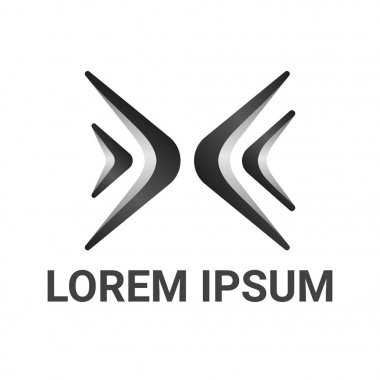 mektup x logosu eğri stil tasarım şablonu