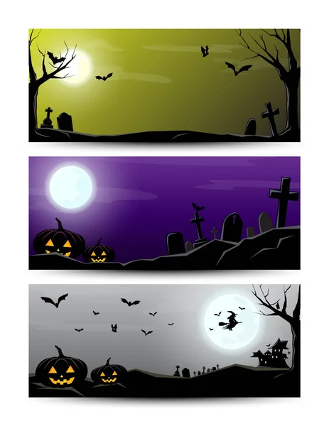 Halloween natt banner — Stock vektor