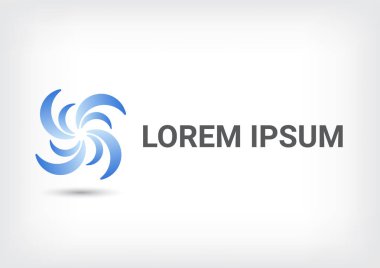 yel değirmeni vektör logo tasarım şablonu, dalga simgesi, sarmal işareti, twist sembolü, vektör çizim