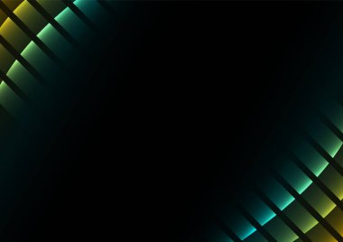 Yeşil soyut piksel eğri arka plan, kare tabaka satır, teknoloji geometrik arka plan, vektör çizim