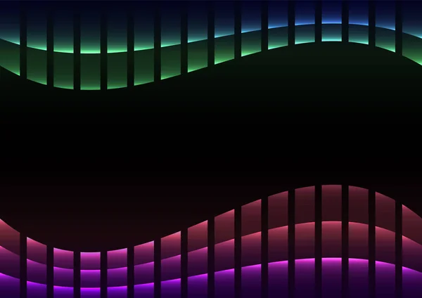 虹抽象ピクセル曲線背景 スペクトル正方形層ライン 技術の幾何学的な背景 ベクトル イラスト — ストックベクタ