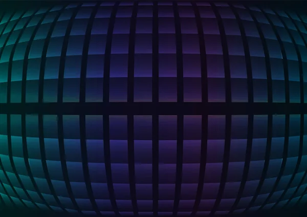 ブルー魚眼レンズ抽象ピクセル曲線背景 正方形層ライン 技術の幾何学的な背景 ベクトル イラスト — ストックベクタ