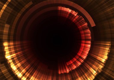 Kırmızı soyut eğrisi kabuk şablon, radar dijital örtüşme katman hattı, teknolojik altyapı, vektör çizim