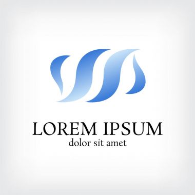 eğri vektör logo tasarım şablonu strand, sicim simgesi, sarmal işareti, ip sembolü, vektör çizim