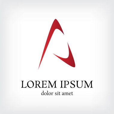 mektup bir vektör logo tasarım şablonu, açı sembolü, köşe işareti, üçgen simgesi, vektör çizim