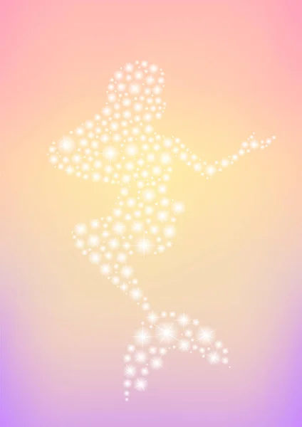 Γοργόνα Λάμψη Glitter Σπινθηρίζοντας Παραμύθι Σιλουέτα Υδάτινο Φόντο Φαντασία Φόντο — Διανυσματικό Αρχείο