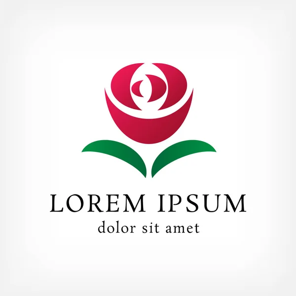 Plantilla Diseño Logotipo Vector Rosa Icono Belleza Pétalo Mínimo Signo — Vector de stock