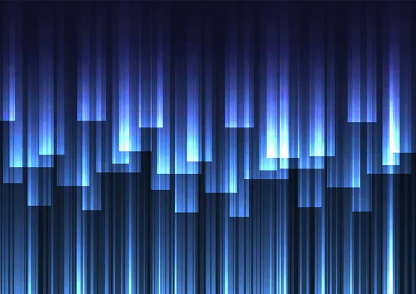 Blue Speed Bar Overlap Dark Background Stripe Layer Backdrop Technology — Stock Vector