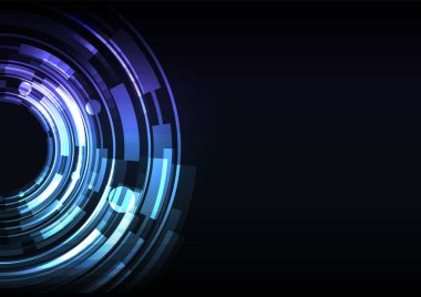 mavi soyut daire arka plan, dijital örtüşme katman hattı, basit bir teknoloji tasarım şablonu, illüstrasyon vektör