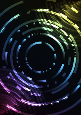 çok renkli soyut daire arka plan, dijital örtüşme katman hattı, basit bir teknoloji tasarım şablonu, vektör çizim
