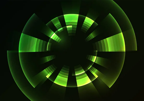 Tło Zielony Abstrakcja Circle Cyfrowy Nakładania Warstwy Linii Prosta Technologia — Wektor stockowy