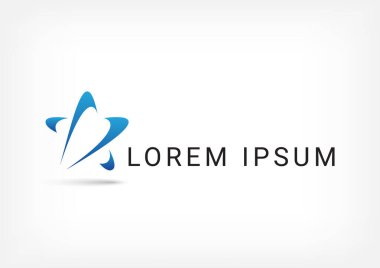 mavi yıldız vektör logo tasarım şablonu, vektör illüstrasyonu