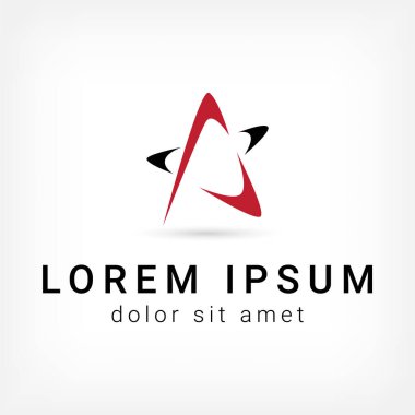 kırmızı ve siyah yıldız vektör logo tasarım şablonu, vektör illüstrasyonu