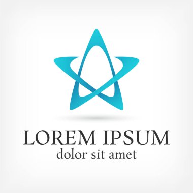 mavi yıldız vektör logo tasarım şablonu, vektör illüstrasyonu