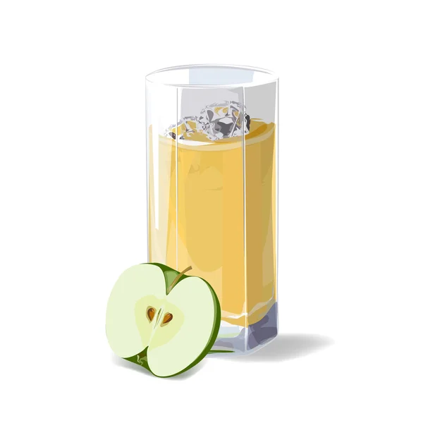 Ein Glas Apfelsaft. isolierte Vektorabbildung — Stockvektor