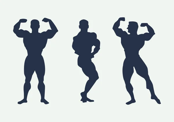 Erkekler siluetleri sporcular. Vücut geliştiriciler teşkil etmektedir. Vektör