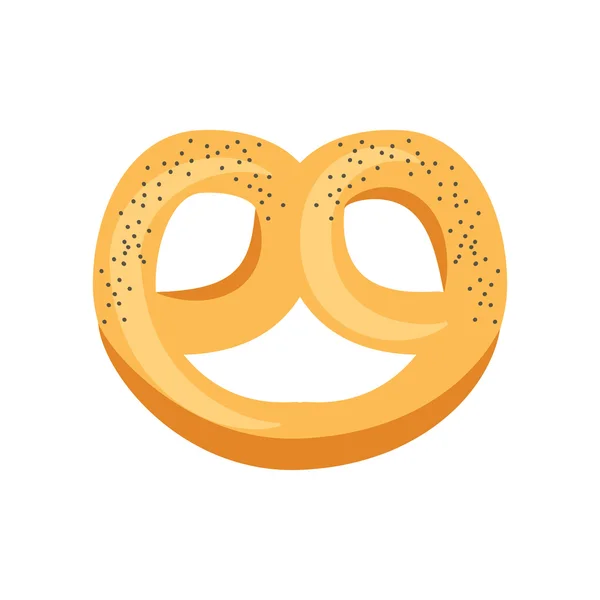 Bagel met maanzaad. Brood vector — Stockvector