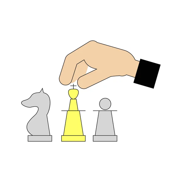 Иконка в шахматы. Король инсульт Векторная линия — стоковый вектор