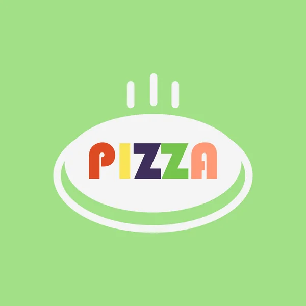 Логотип пиццы. Графический символ вектора горячей пиццы — стоковый вектор