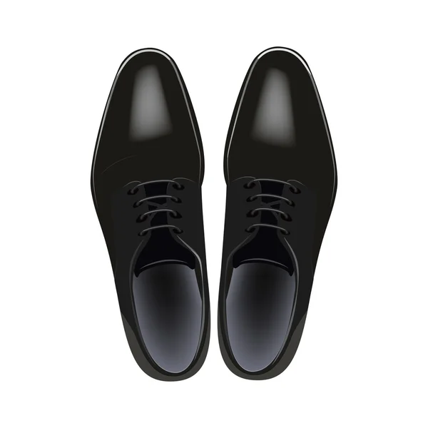 Men's classic black shoes. Vector top view — Stock Vector