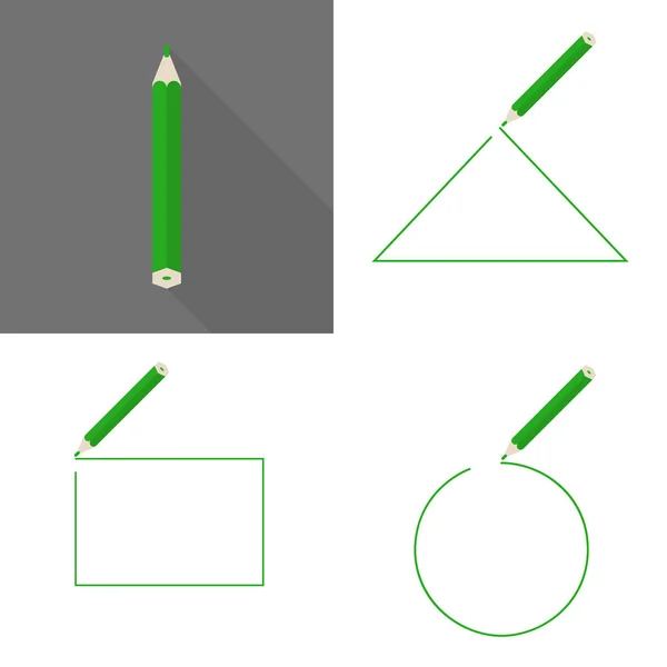 Rám na pozadí s pastelkami. Barevné tužky. Tmavě zelená tužka vektor vektor — Stockový vektor