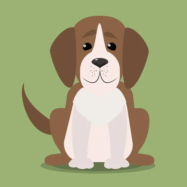 Beagle Welpen sitzen. Vektor Cartoon Illustration — Stockvektor