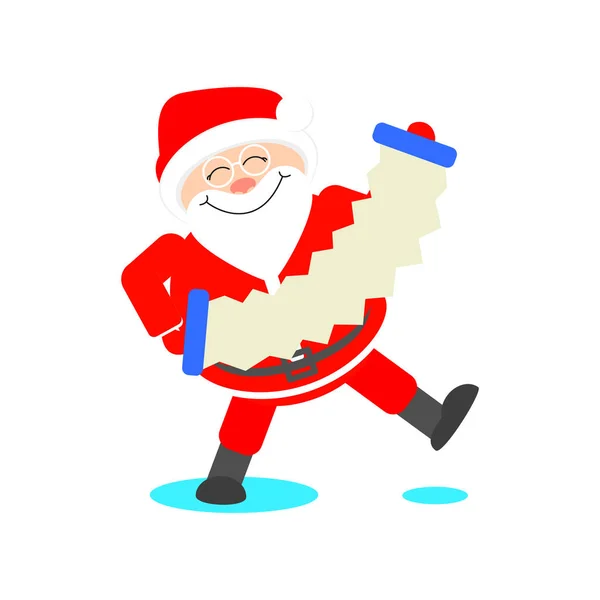 Le Père Noël joue de l'harmonica. Illustration de Noël — Image vectorielle