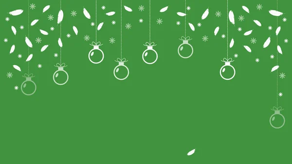 圣诞背景圣诞饰品、 雪花和羽毛。矢量 — 图库矢量图片