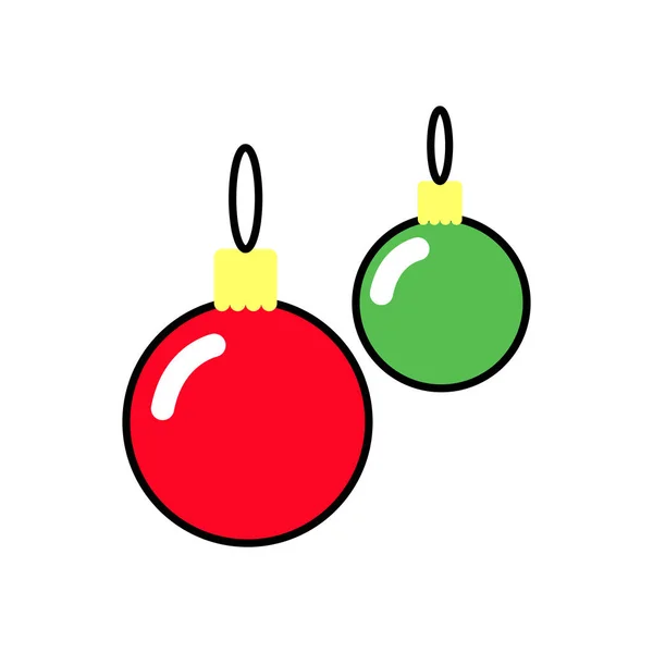 Noel topları. Noel dekorasyonu. Vektör düz çizgi — Stok Vektör