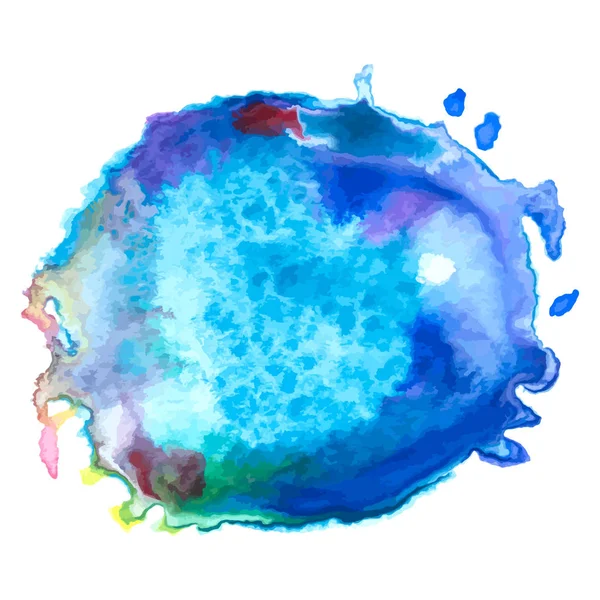 Farbenfrohe abstrakte Aquarell-blaue Flecken auf weißem Hintergrund, handgemalte Aquarell-Flecken-Vorlage. Vektor-Hintergrund für Design — Stockvektor