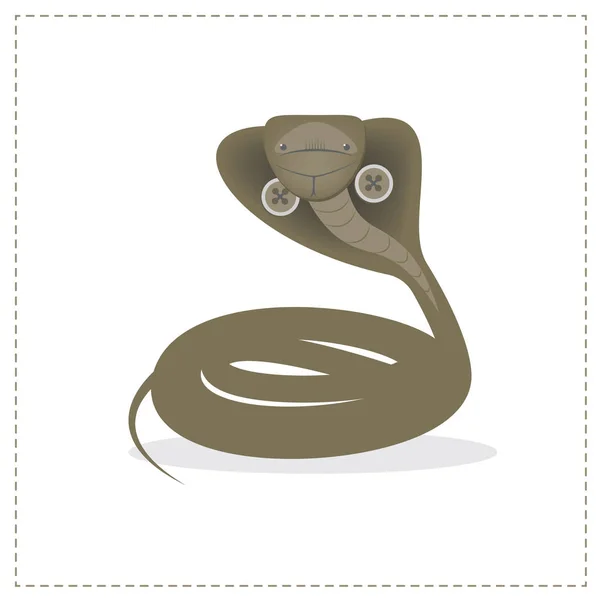 Schlange, Kobra isoliert auf weißem Hintergrund. die figur plüschtier. Vektor-Cartoon — Stockvektor