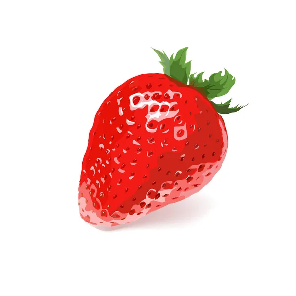 Ώριμη φράουλα σε λευκό φόντο. Διάνυσμα — Διανυσματικό Αρχείο