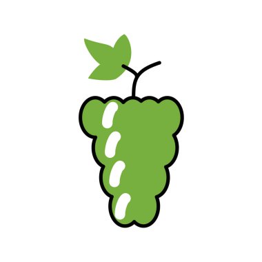 Üzüm, üzüm asmaları. Vektör düz çizgi