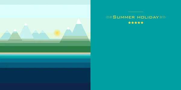 여름 풍경, 소재 디자인입니다. 커버, 기업의 정체성, 여행사, 호텔에 대 한 그림. 벡터 — 스톡 벡터
