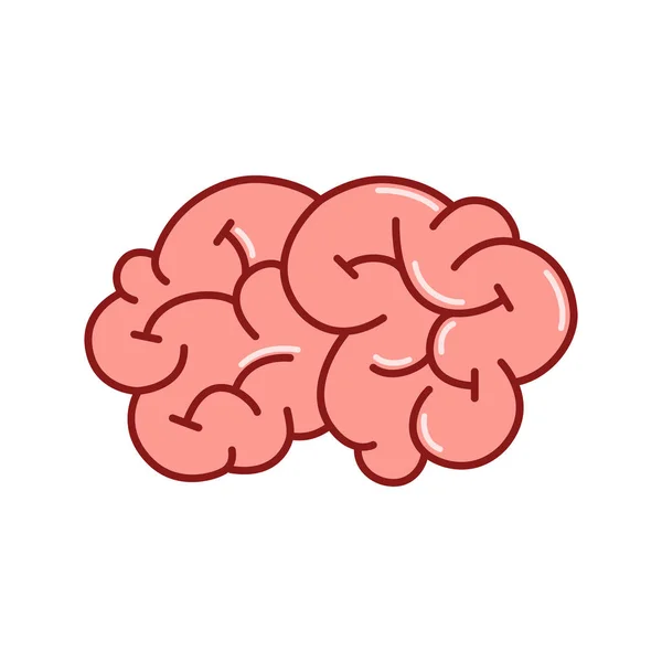 Hersenen, tekenfilm tafereel van de hersenen, pictogram, sticker, afbeelding. Vector — Stockvector