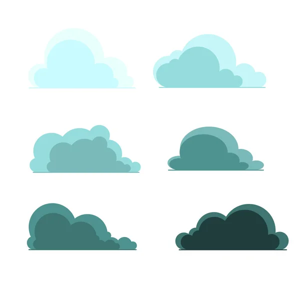 Nubes de diferentes formas, diferentes tamaños. Nubes truenos. Vector — Vector de stock