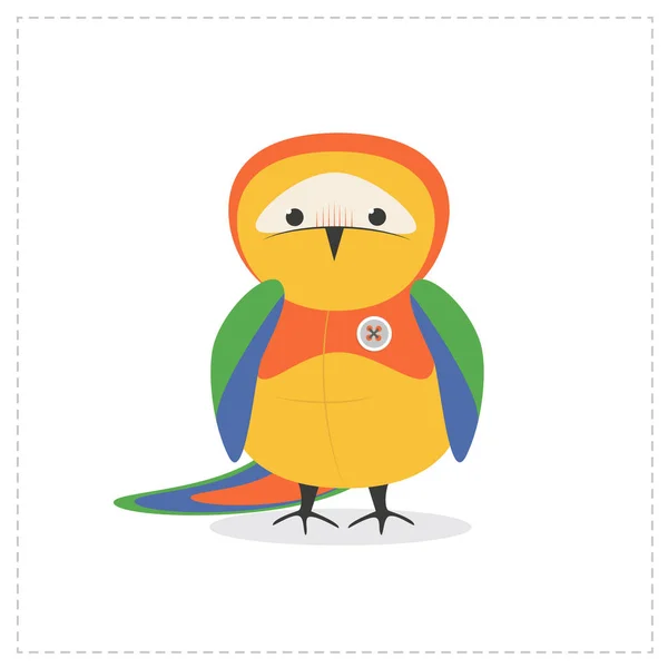 Papagáj, vicces kis aranyos játék — Stock Vector